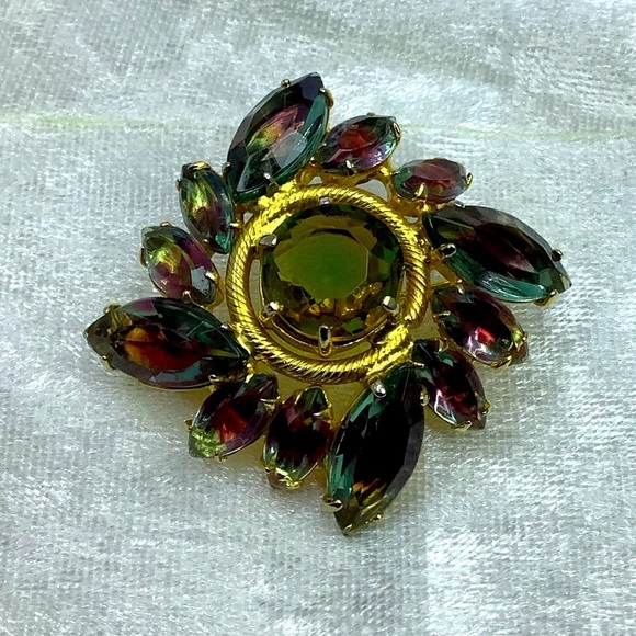Vintage Art Glass Jewel tones Brooch - Picture 6 of 8